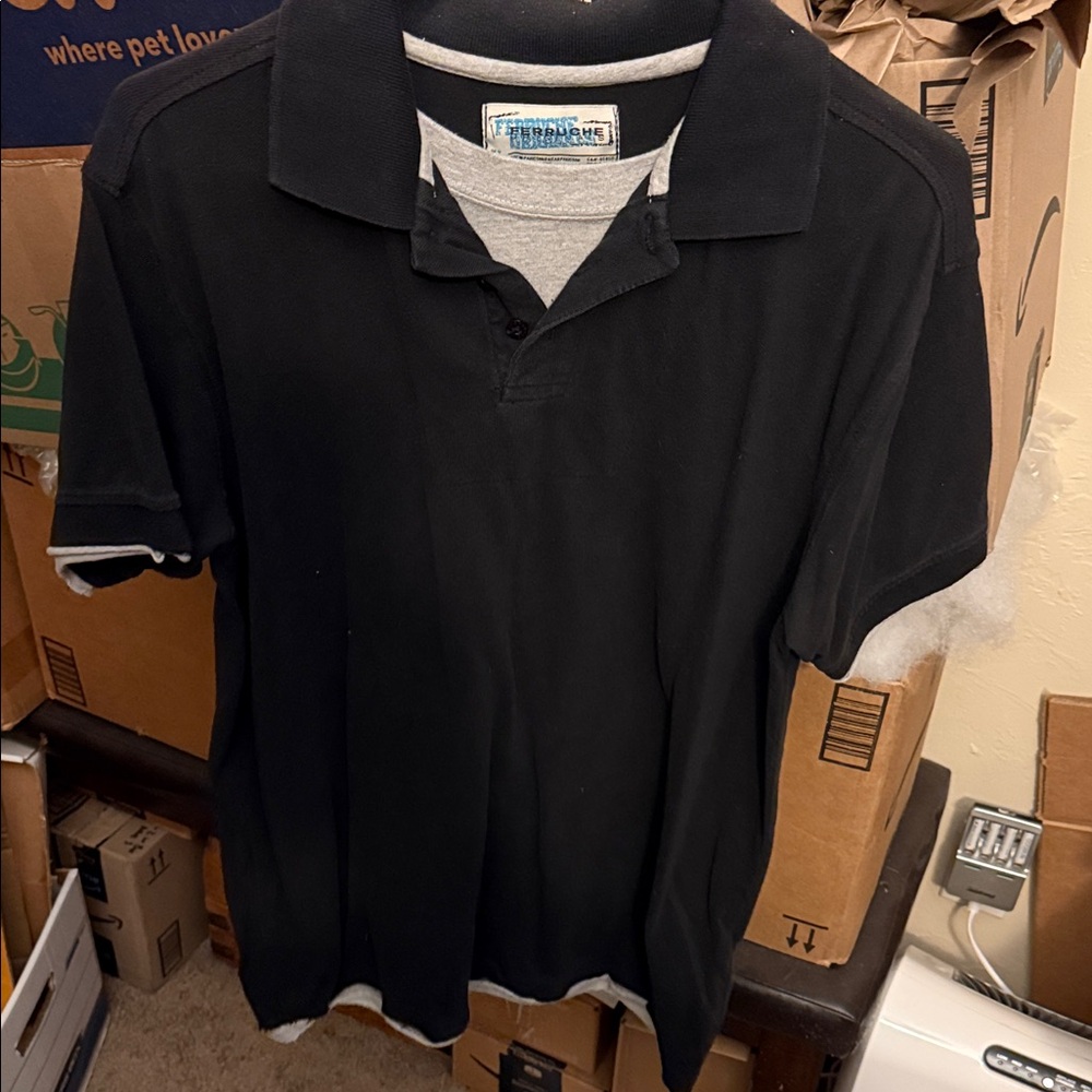 Ferruche Men's Classic Black Polo Shirt